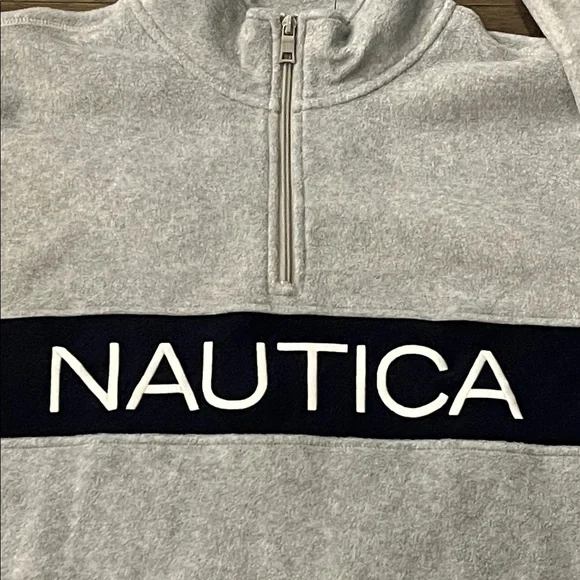 Nautica Nautex Fleece 1/4 Zip Sweatshirt Shirt gray blue new Mens Size XXL - Picture 3 of 14